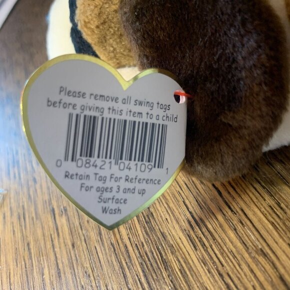 TY Beanie Babies Bernie The St. Bernard Dog White & Brown 8" 1996 NWT - Picture 4 of 9